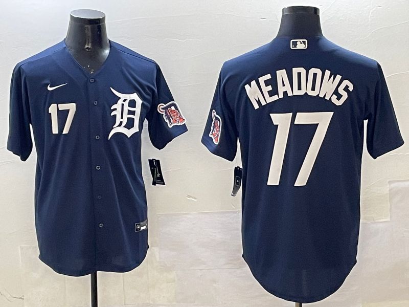 Men Detroit Tigers #17 Meadows Drak Blue Game 2025 Nike MLB Jersey style 3->women mlb jersey->Women Jersey